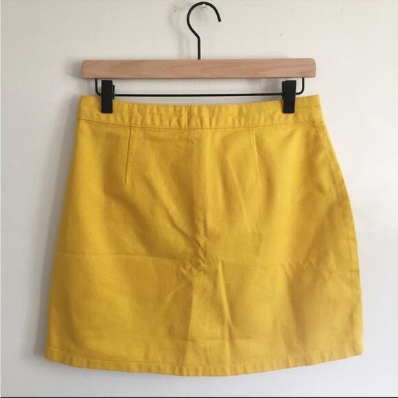 Urban Outfitters BDG Bright Yellow Adonita Zipper Front Mini Skirt Women’s S - Picture 5 of 9